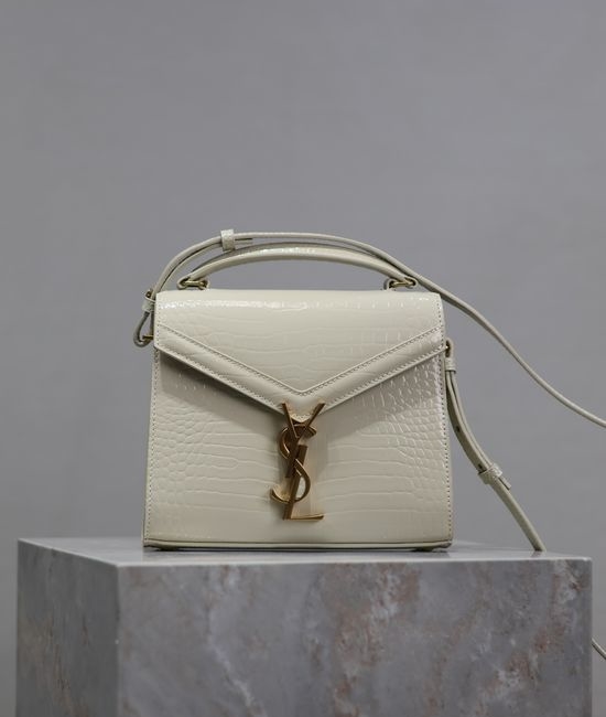 Yves Saint Laurent YSL CASSANDRA Mini Croc-Embossed Bag 602716