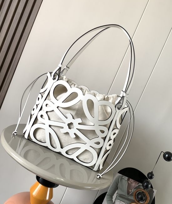 Loewe Anagram Small Tote Bag White 8017