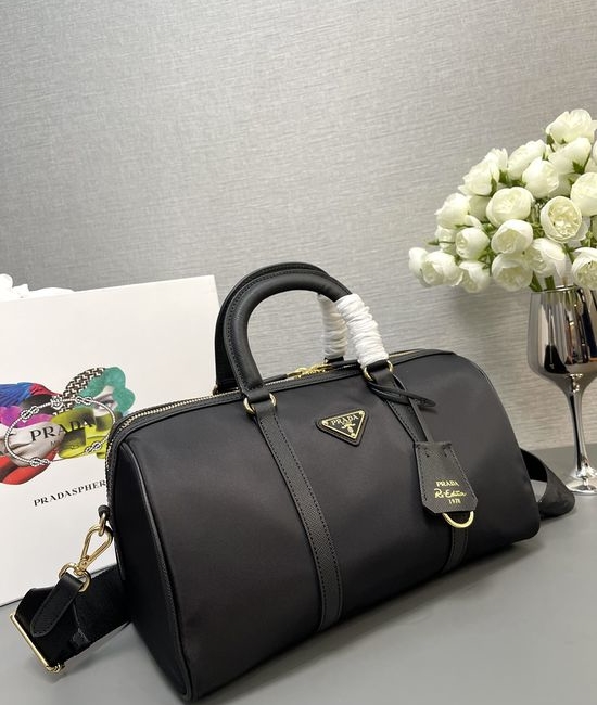 Prada Re-Nylon Handbag Saffiano Leather Trim 1BB233