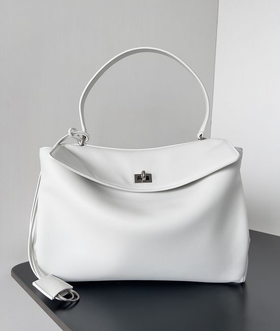 Balenciaga Redeo White Silver Buckle Bag