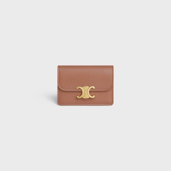 Celine Triomphe Leather Card Holder 10I582CPJ.04LU