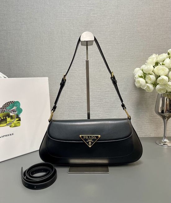 Prada Smooth Leather Flap Shoulder Bag 1BD344