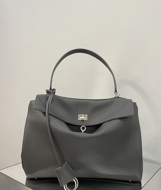 Balenciaga Grey Silver Medium Slouchy Handbag 8895