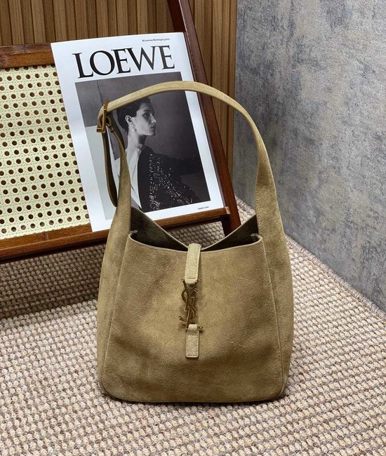 Yves Saint Laurent YSL ROSE Hobo Bag in Matt Green and Gold 713938