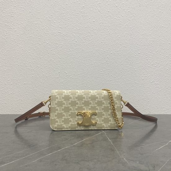 Celine Triomphe Canvas Flap Shoulder Bag 100972