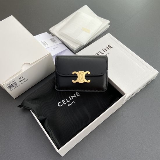 Celine TRIOMPHE Leather Card Holder 10I582CPJ.04LU