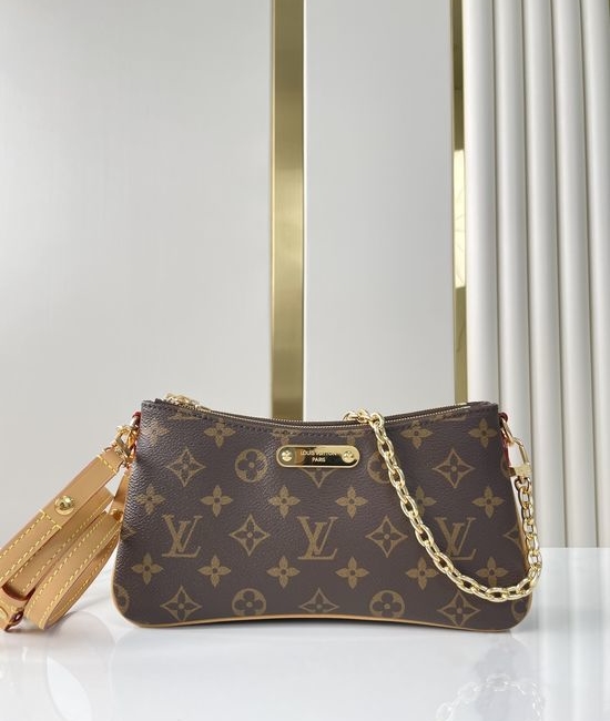 Louis Vuitton LV LIV POCHETTE Monogram Chain Crossbody Bag M83008
