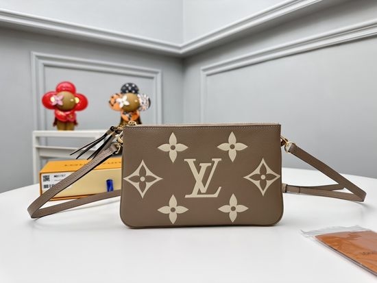Louis Vuitton LV Double Zip Pochette Beige M80787