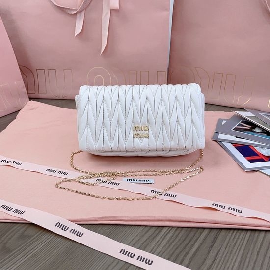 Miu Miu Matelasse Lambskin Chain Crossbody Bag 5BP86