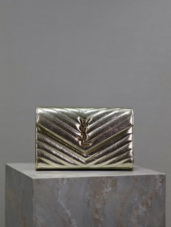 Yves Saint Laurent MONOGRAM Envelope Textured Bag 377828