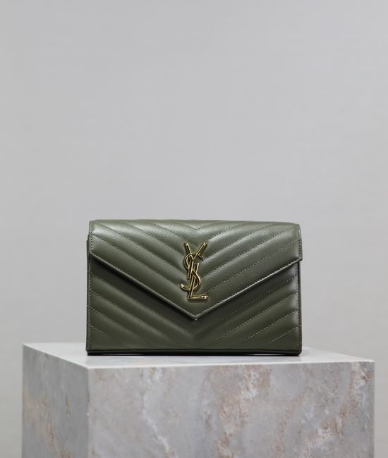 Yves Saint Laurent YSL MONOGRAM Caviar Leather Envelope Bag 377828