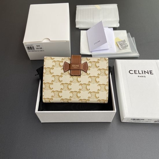 Celine TRIOMPHE Lambskin Medium Wallet 10B642DB7.04LU