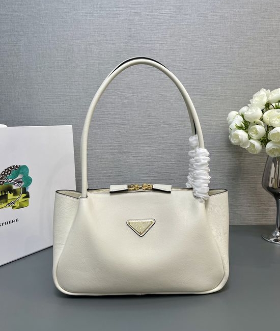 Prada Calfskin Leather Multi-Compartment Shoulder Bag 1BA444
