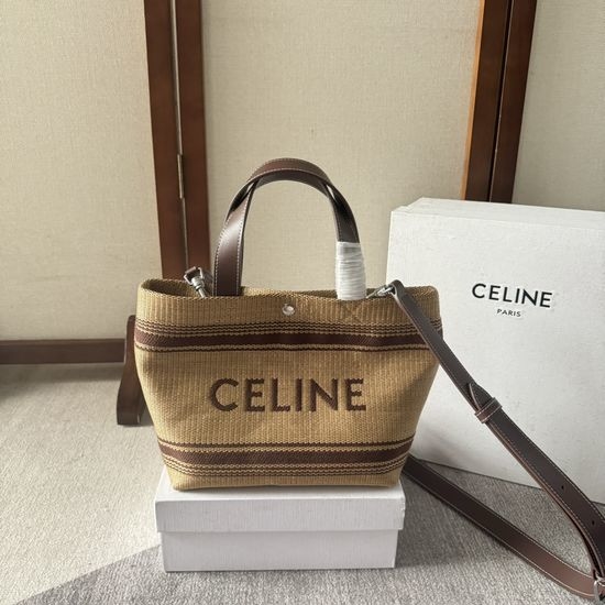 Celine Raffia Woven Basket Bag 116992