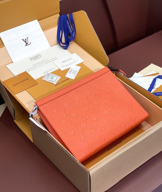 Louis Vuitton LV Pochette Voyage Orange Clutch M61692