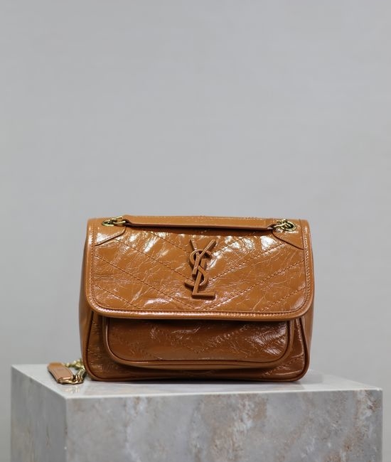 Yves Saint Laurent YSL Niki Oil Wax Leather Shoulder Bag 633151