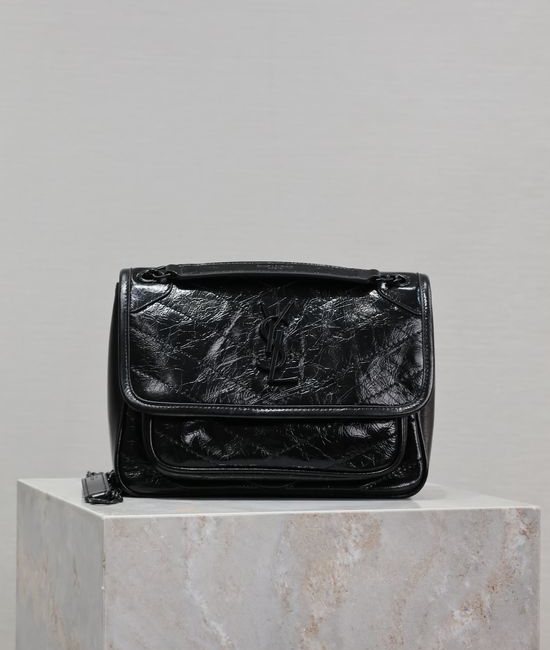 Yves Saint Laurent YSL Niki Oil Wax Leather Shoulder Bag 633151