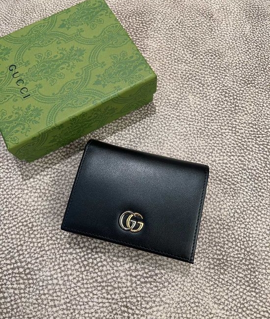 Gucci Double G Embellished Calfskin Card Wallet 790055