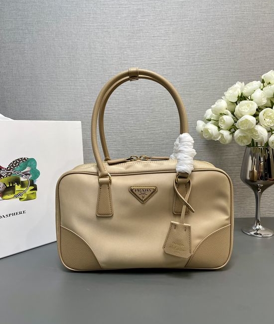 Prada Re-Nylon Medium Tote Bag with Leather Accents 1BB115