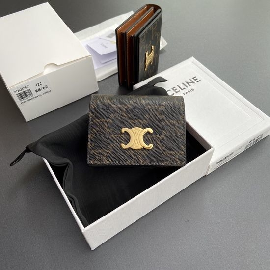 Celine Triomphe Printed Flip Card Holder 10M122DB7