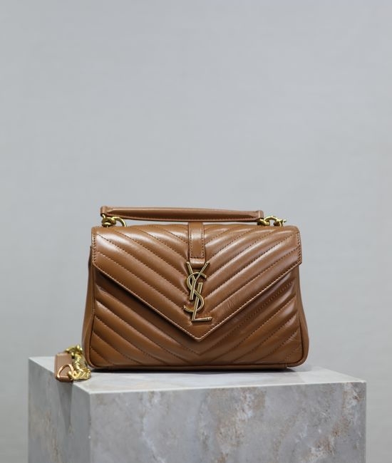 Yves Saint Laurent YSL Monogram College Caramel Satchel 392737