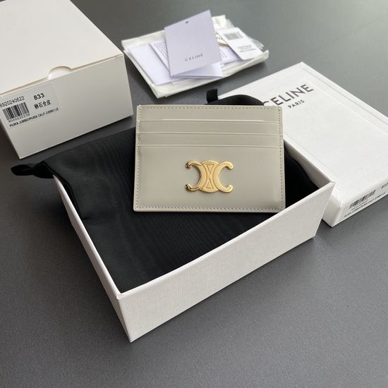 Celine TRIOMPHE Shiny Leather Card Holder 10L832CQH