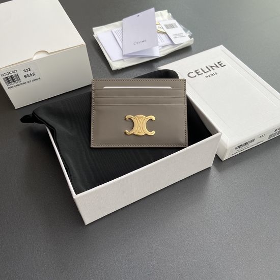 Celine TRIOMPHE Glazed Calfskin Card Holder 10L832CQH