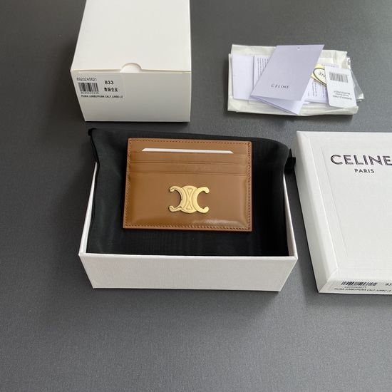 Celine TRIOMPHE Glazed Calfskin Card Holder 10L832CQH