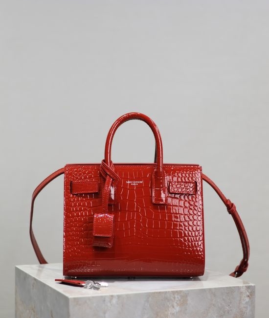 Yves Saint Laurent YSL Sac De Jour Croc-Embossed Bag 392035