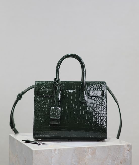 Yves Saint Laurent YSL Sac de Jour Croc-Embossed Handbag 392035