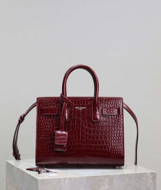 Yves Saint Laurent YSL Sac De Jour Croc-Embossed Bag 392035
