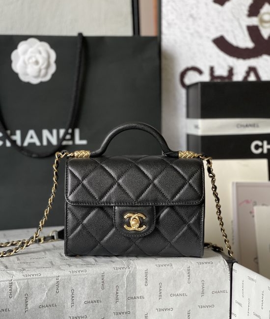 Chanel Caviar Leather Quilted Flap Bag AS4956