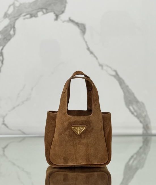 Prada Suede Bucket Top Handle Shoulder Bag 18090