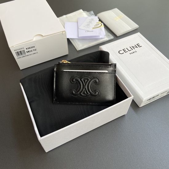 Celine TRIOMPHE Shiny Leather Card Holder 10K58304EMJ