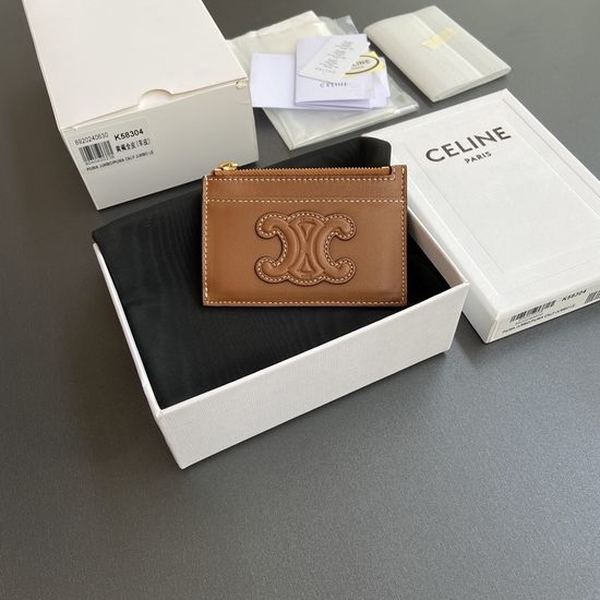 Celine Triomphe Shiny Leather Card Holder 10K58304EMJ.04LU