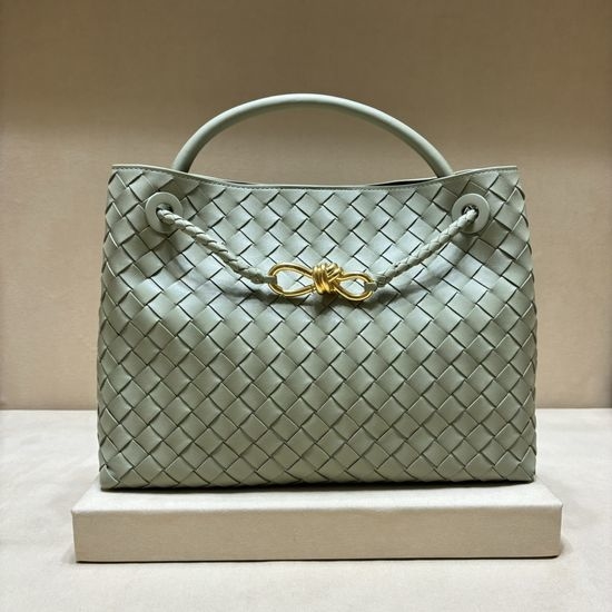 Bottega Veneta BV Andiamo Woven Lambskin Handbag 8463