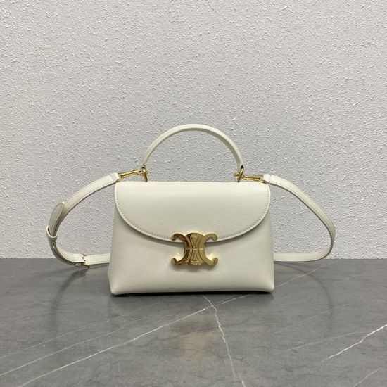 Celine Triomphe Kelly Handbag 118113 White