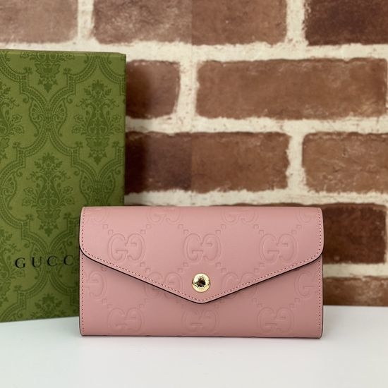 Gucci Original Leather Pink Embossed Clutch 772791