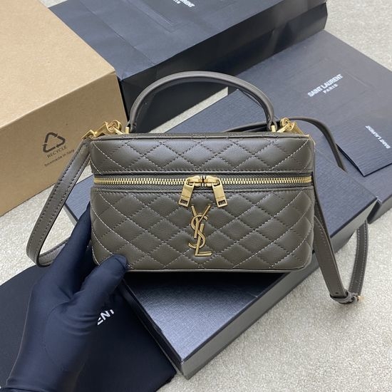 Yves Saint Laurent YSL Quilted Leather Shoulder Clutch 766731