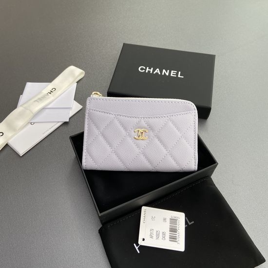 Chanel Quilted Card Holder with Metal Logo 3179