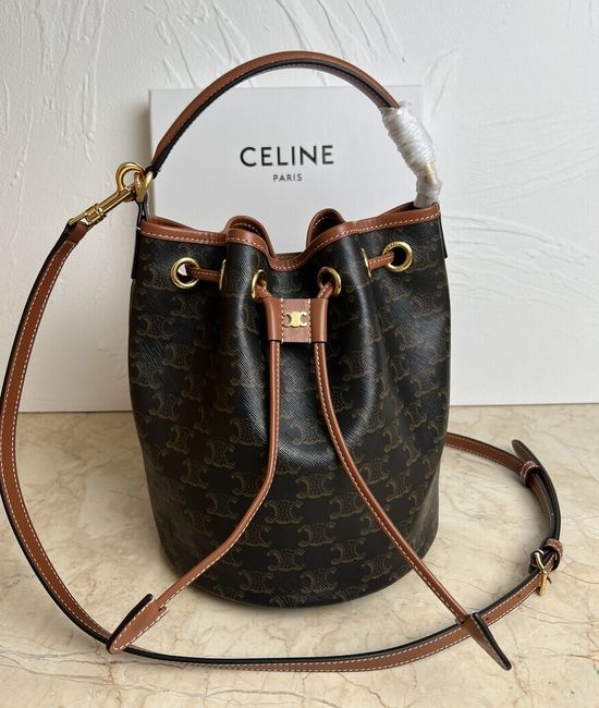 Celine CLARA Printed Cowhide Bucket Bag 116882