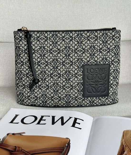 Loewe Anagram Jacquard Leather Zip Pouch 202