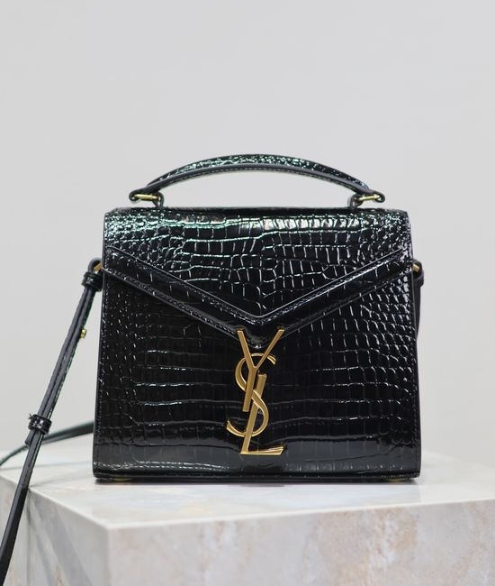 Yves Saint Laurent YSL CASSANDRA Mini Croc-Embossed Bag 602716