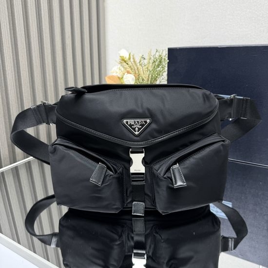 Prada Nylon Flap Casual Adjustable Shoulder Bag 2VH175