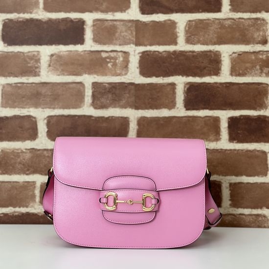 Gucci 602204 Pink Leather Shoulder Bag