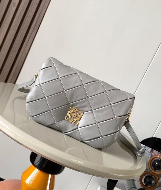 Loewe Puffer Goya Nappa Leather Mini Bag Pearl Grey 8143