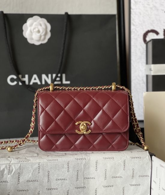Chanel Small Golden Bead Flap Bag AS2615