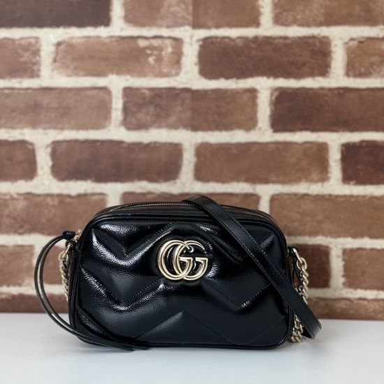 Gucci Handbag Black Patent Leather Foam 802448