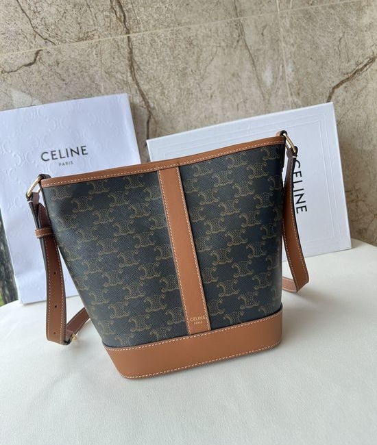 Celine Triomphe Canvas Small Bucket Bag 191442