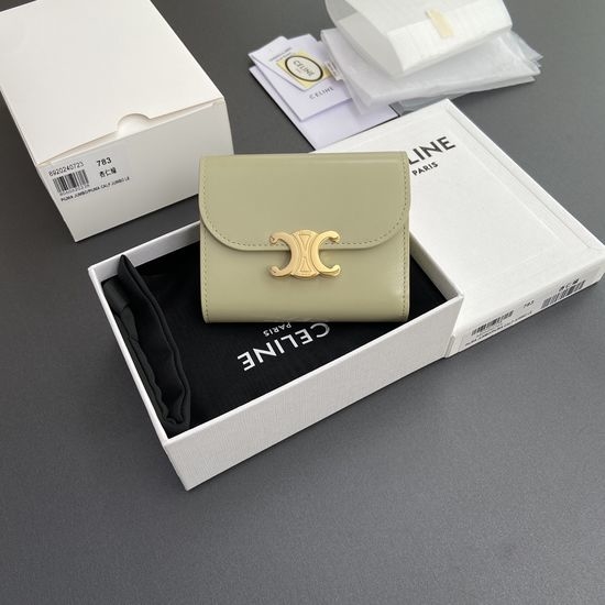 Celine Triomphe Shiny Calfskin Short Wallet 10D782CQH